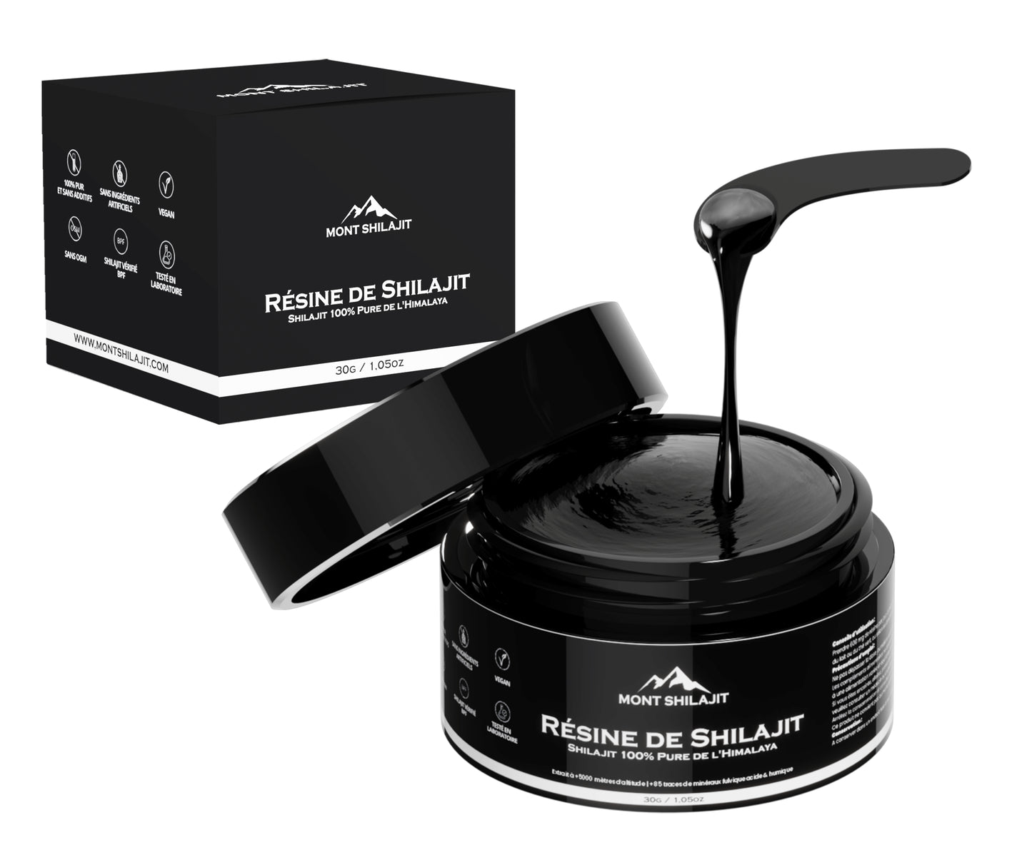 Shilajit pure d'Himalaya Résine Bio 100% Naturelle
